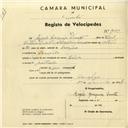 Registo de velocípede de marca Helios, com o nº 3069, em nome de Ângelo Joaquim Duarte, morador em Assafora.