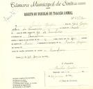 Registo de um veiculo de duas rodas tirado por dois animais de espécie asinina destinado a transporte de mercadorias em nome de Basílio Gaspar, morador na Mouxeira.