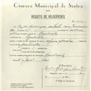 Registo de velocípede com o nº 5503, em nome de Carlos Rodrigues dos Santos, morador em Ranholas.