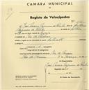 Registo de velocípede com o nº 1191, em nome de José Maria Nogueira de Pinho, morador em Rio de Mouro.