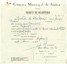 Registo de velocípede de marca Ilo, com o nº 8604, em nome de Agostinho da Silva Martins, morador em Nafarros.