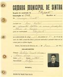 Registo de matricula de velocipedista em nome de Domingos Duarte, morador em Mem Martins, com o nº de inscrição 3063.