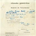 Registo de velocípede de marca Raio, com o nº 5240, em nome de Justino Tomásio Duarte, morador em S. João das Lampas.