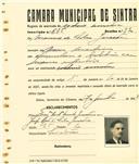 Registo de matricula de cocheiro amador em nome de Manuel da Silva [Gerardes], morador em Mem Martins, com o nº de inscrição 685.