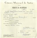 Registo de velocípede com o nº 8345, em nome de Jorge Manuel Almeida Machado [...], morador em Queluz.