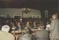 Discurso de João Justino,  presidente da Câmara Municipal de Sintra, numa sessão pública da Assembleia Municipal de Sintra na sala da Nau do Palácio Valenças.
