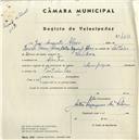 Registo de velocípede de marca Olympique, com o nº 4437, em nome de José Augusto Alves, morador em Sintra.