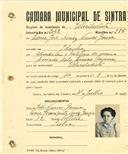 Registo de matricula de velocipedista em nome de Maria José Dinis Nunes Garcia, moradora na Idanha, com o nº de inscrição 2062.