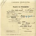 Registo de velocípede com o nº 2884, em nome de Adão Patricio Duarte, morador em Anços.