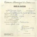 Registo de velocípede com o nº 4805, em nome de João Domingos Terezo, morador em Odrinhas.