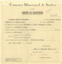 Registo de velocípede com o nº 7191, em nome de Manuel Salvador Assunção, morador em Alfouvar de Cima.