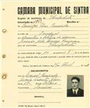 Registo de matricula de velocipedista em nome de Domingos Pires Roussado, morador em Lameiras, com o nº de inscrição 1959.