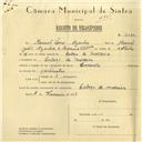 Registo de velocípede de marca Caravela, com o nº 6232, em nome de Manuel Tomé Azenha, morador em Cabeço da Moucheira.