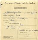 Registo de velocípede de marca Olympique, com o nº 6321, em nome de António dos Anjos da Silva, morador em Penedo.