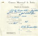 Registo de velocípede de marca Sachs, com o nº 8786, em nome de Celestino Henriques Antunes, morador em Ral.