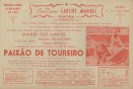 Programa do filme "Paixão de Toureiro".