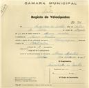Registo de velocípede de marca Olympique, com o nº 727, em nome de Francisco dos Santos., morador em Mem Martins.