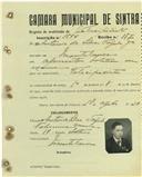 Registo de matricula de velocipedista em nome de António da Silva Tafulo Júnior, morador em Montelavar, com o nº de inscrição 1556.