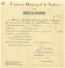 Registo de velocípede com o nº 7721, em nome de António Agostinho Miranda Galiza, morador em Terrugem.