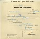 Registo de velocípede com o nº 546, em nome de Marcolino Simões, morador em Pendão.