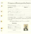 Registo de matricula de cocheiro profissional em nome de António Gaspar, morador em Manique de Cima, com o nº de inscrição 1207.