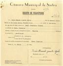 Registo de velocípede de marca Cabrita, com o nº 7755, em nome de Luís Manuel Janota Grilo, morador em Pero Pinheiro.
