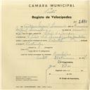 Registo de velocípede de marca Oriental, com o nº 2880, em nome de Teotónio Miguel Leonardo, morador em Ranholas.