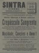 Programa de espetáculo dramático "Crepúsculo Sangrento" com a participação de Merle Oberon e Brian Aherne e ainda um espetáculo musical com a participação de Ann Miller e Rochester no dia 28 de outubro de 1945.