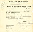 Registo de um veiculo de duas rodas tirado por dois animais de espécie muar destinado a transporte de mercadorias em nome de José Nunes Caspeta, morador em Casas Novas.