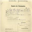 Registo de velocípede de marca Mixie especial, com o nº 179, em nome de Sara Alves Correia, moradora em Cacém de Baixo.