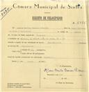 Registo de velocípede com o nº 6355, em nome de Mário Emílio Casais Ribeiro, morador em Travessa João de Deus, nº 21, Sintra.