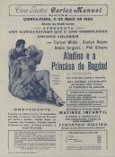 Programa do filme "Aladino e a Princesa de Bagdad" com a participação de Cornel Wilde, Evelyn Keyes, Adele Jergens e Phll Silvers.