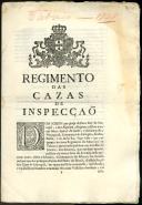 Regulamento das casas de inspeção.