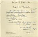 Registo de velocípede de marca Lord, com o nº 2693, em nome de Henrique Diaz de Fuesta Domingues, morador na Pensão Bristol, Sintra.