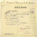 Registo de velocípede de marca Raio, com o nº 6149, em nome de José Galvão, morador em Assafora.