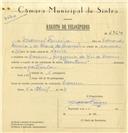 Registo de velocípede de marca Martano, com o nº 6364, em nome de Manuel Ferreira, morador em Cacém.