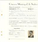 Registo de matricula de velocipedista em nome de Fernando da Conceição Silva, morador em Mem Martins, com o nº de inscrição 6476.