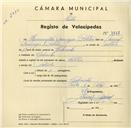 Registo de velocípede de marca Soltex, com o nº 3568, em nome de Hermenegildo Domingos Boletas, morador em Cabecinha.