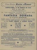 Programa do filme, comédia músical, "Fantasia Doirada" com a participação de Gary Grant e Alexis Smith.