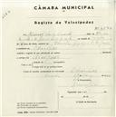 Registo de velocípede com o nº 4540, em nome de Manuel Dores Duarte, morador em Odrinhas.