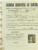 Registo de matricula de velocipedista em nome de Filipe Duarte, morador em Areias, com o nº de inscrição 905.
