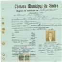 Registo de matricula de velocipedista em nome de Daniel Pires Afonso, morador no Mucifal, com o nº de inscrição 430.