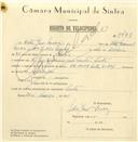 Registo de velocípede de marca VN-Mota, com o nº 7778, em nome de Vítor José Névoa, morador em Rua José Antunes dos Santos, Sintra.