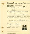 Registo de matricula de carroceiro em nome de António Joaquim Antunes, morador em Sintra, com o nº de inscrição 1556.
