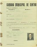 Registo de matricula de velocipedista em nome de Joaquim Baleia, morador em Sacário, com o nº de inscrição 1539.