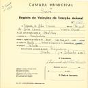 Registo de um veiculo de duas rodas tirado por um animal de espécie cavalar destinado a transporte de mercadorias em nome de Eduardo da Silva Correia, morador em Pero Pinheiro.