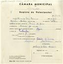 Registo de velocípede de marca Azur, com o nº 4512, em nome de António da Silva Barreiros, morador em Cacém de Cima.