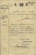 Ofício do Juiz de Direto da Comarca de Sintra, [...], ao Administrador do Concelho de Sintra, pedindo para o guarda, João Marques, comparecer no tribunal para prestar declarações em audiência de julgamento do processo de transgressão.