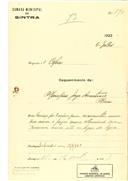 Construção de uma casa na Azóia em nome de Marcelino Jorge Anastácio, com o Processo OB nº 370/1923, com a licença de construção nº 412 de 24/10/1923.