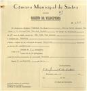 Registo de velocípede de marca Caravela, com o nº 6813, em nome de António Manuel Freitas Caetano, morador em Gouveia.
